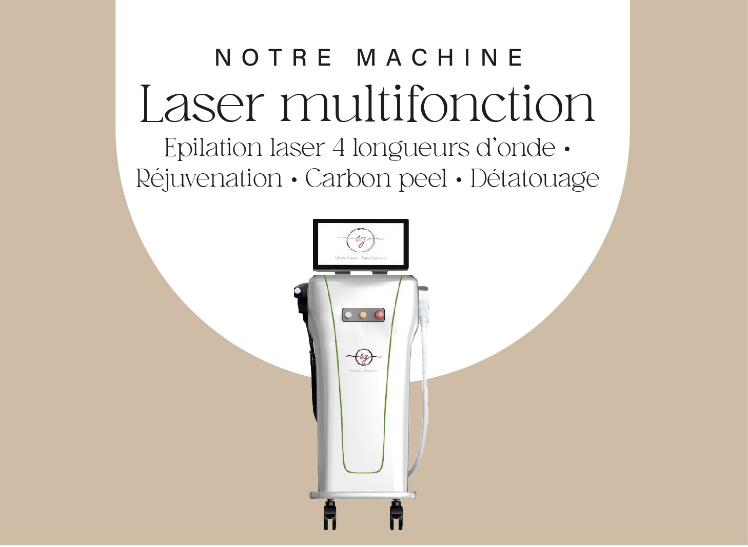 Machine laser multifonction épilation définitive, détatouage, carbon peel 4 longueur d'onde